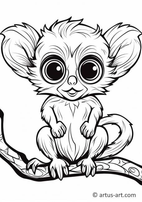 Cute Tarsier Coloring Page
